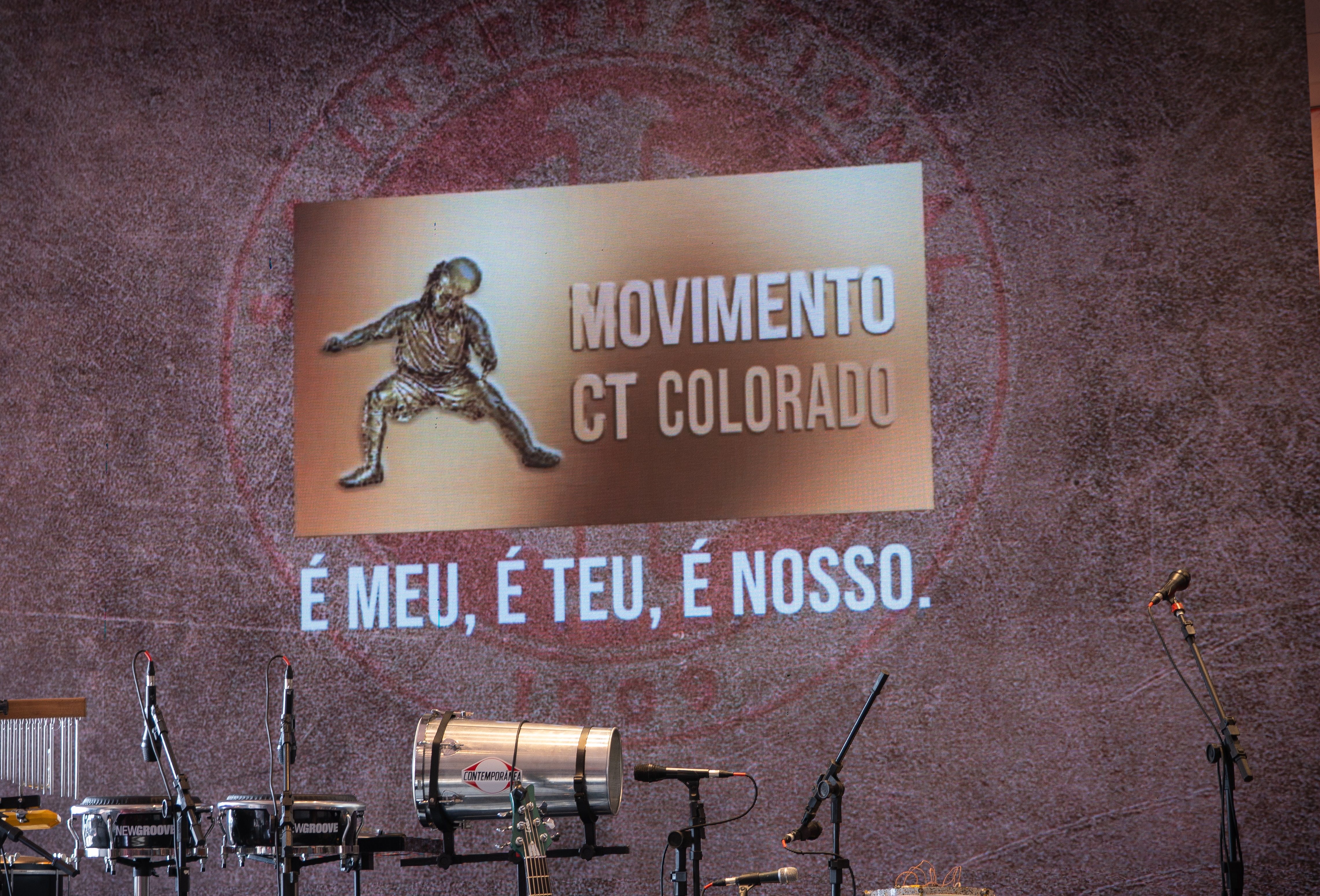 Tela do evento com o slogan "Movimento CT Colorado: É meu, é teu, é nosso"